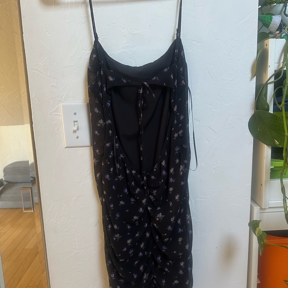 Cotton Candy Black and Purple Floral Dress